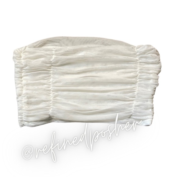 Free People Intimately Under it All Mesh Bandeau size Large Ivory NEW - Picture 2 of 4